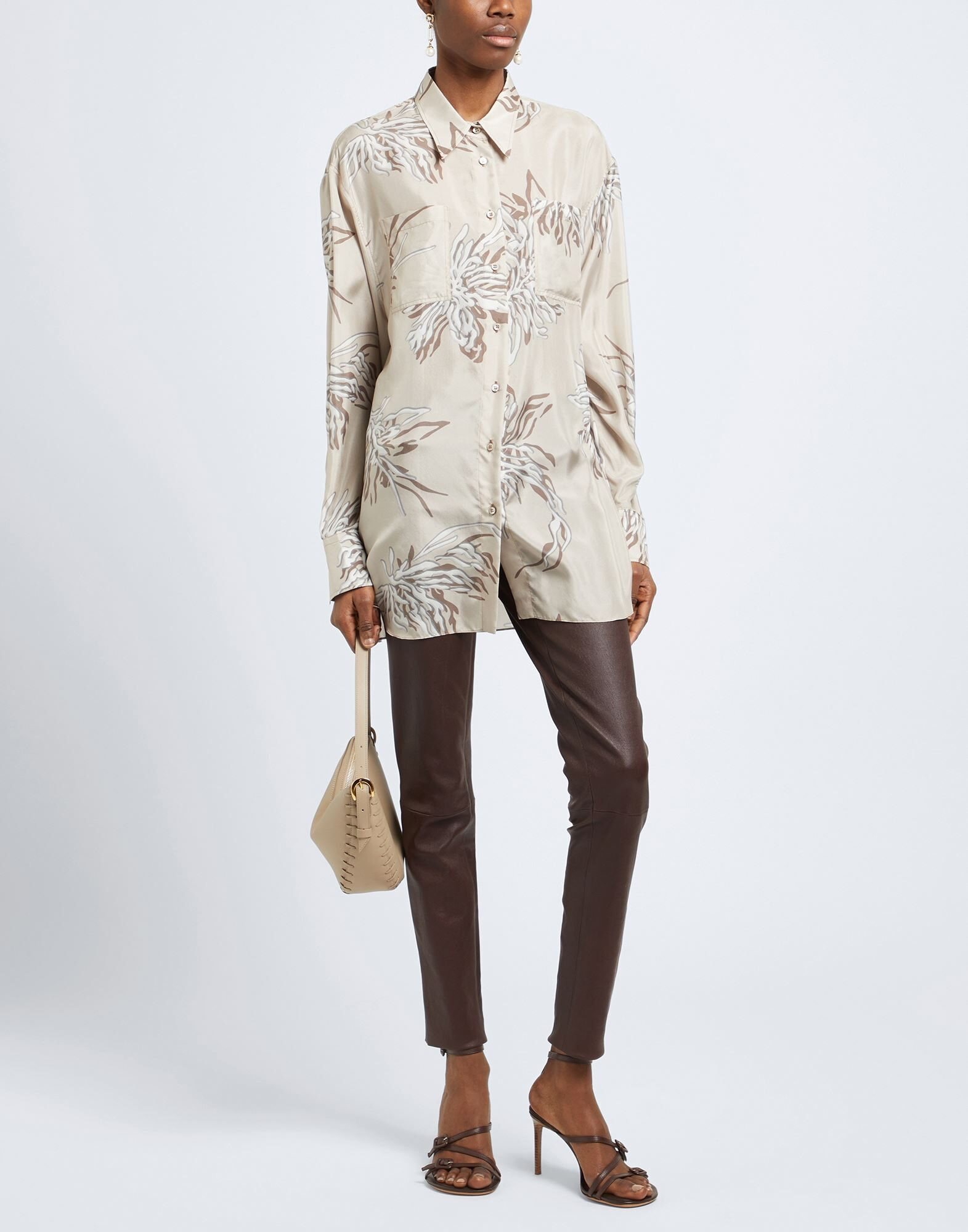 Beige Women's Patterned Shirts & Blouses - 2