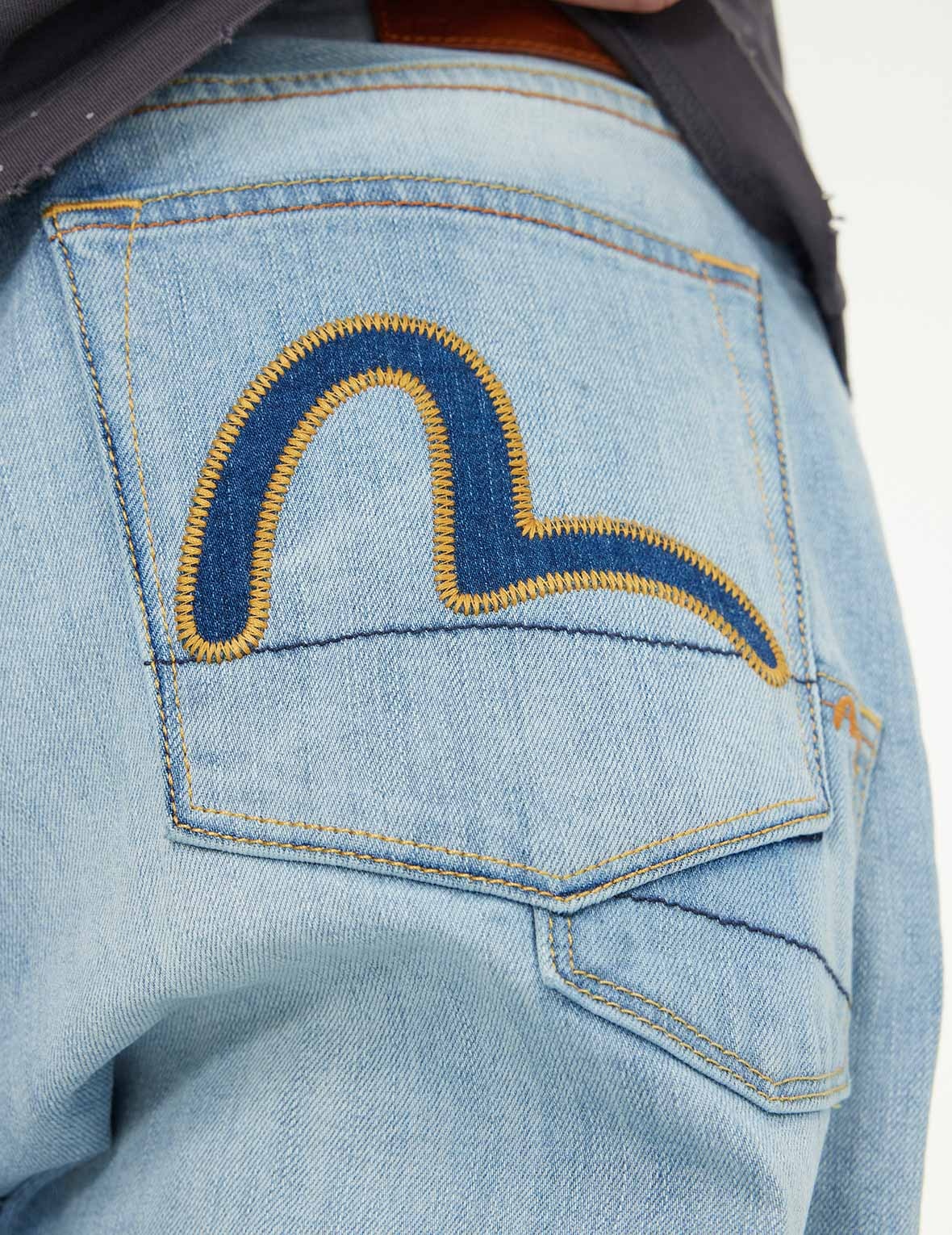 7-Pocket Design Washed Relax Straight Fit Jeans #2030 - 7