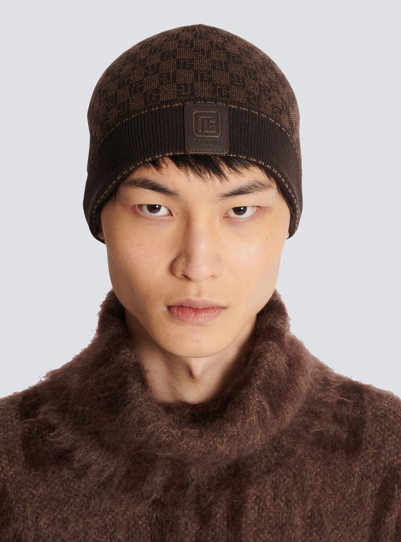 Balmain Monogrammed jacquard beanie outlook