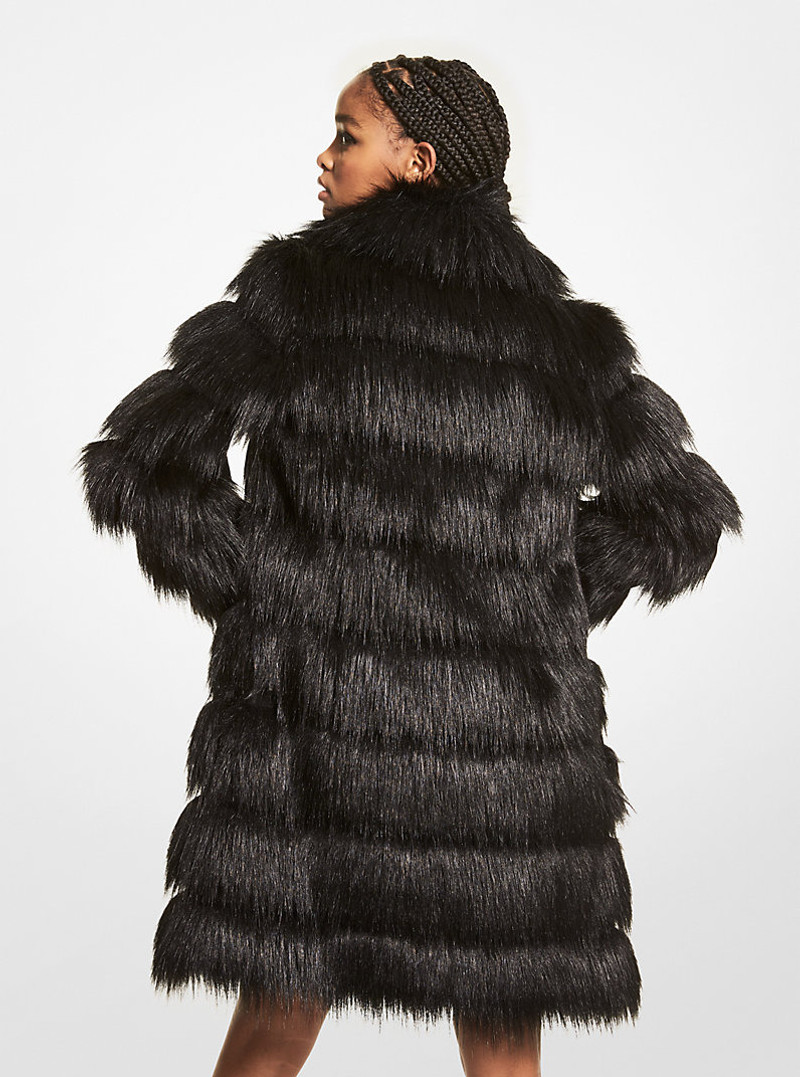 MICHAEL KORS Faux Fur Layered Coat outlook