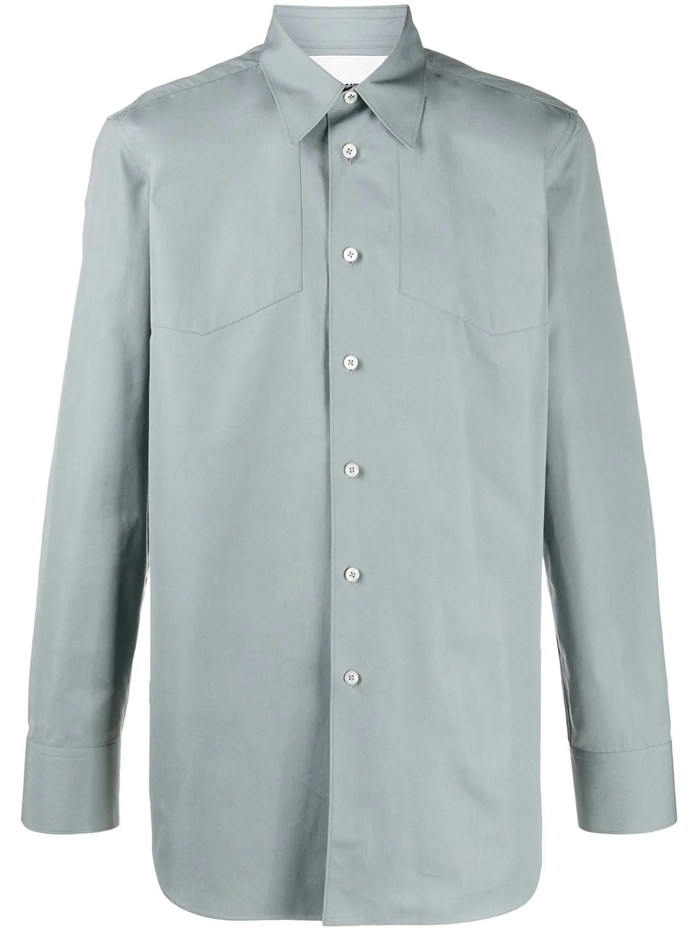 panelled long sleeve cotton shirt - 1