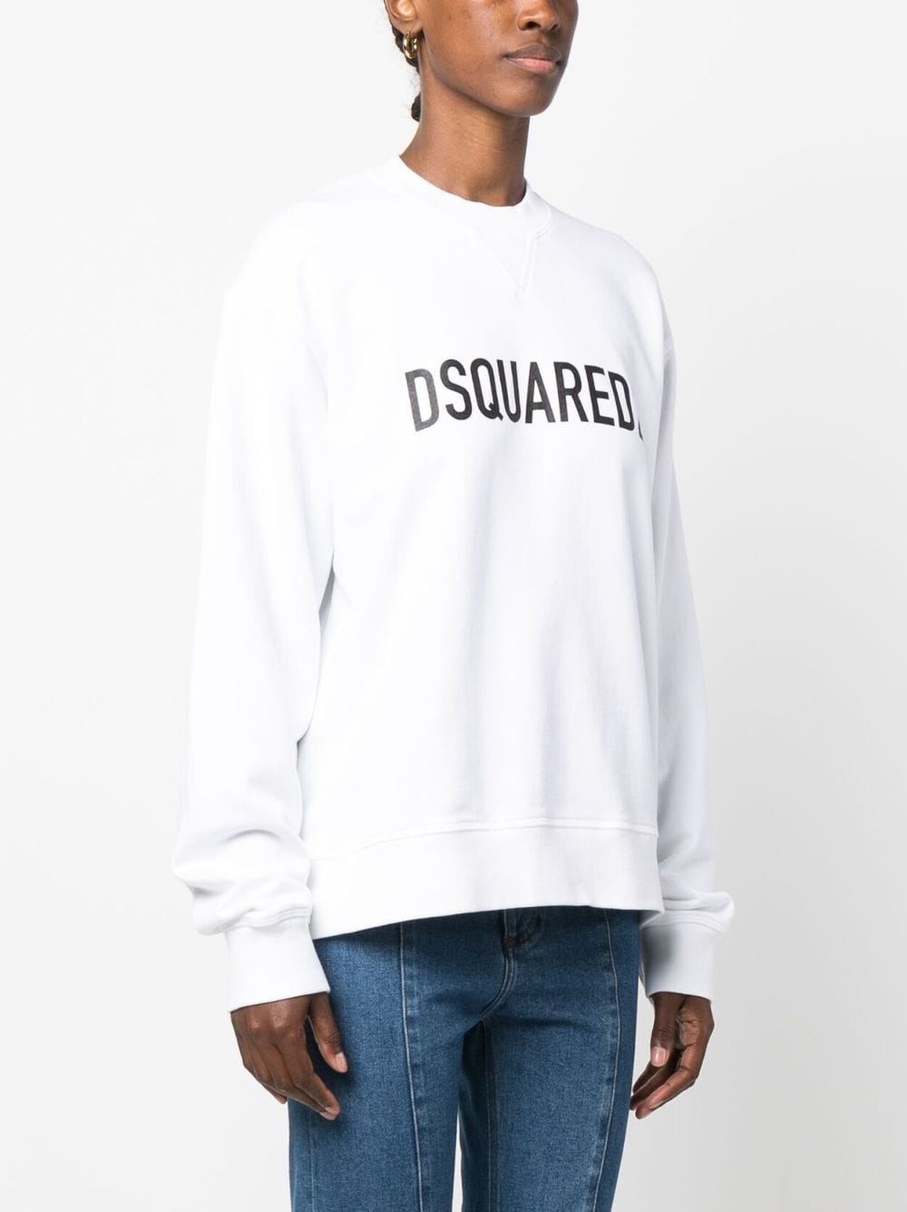 logo-print cotton sweatshirt - 3