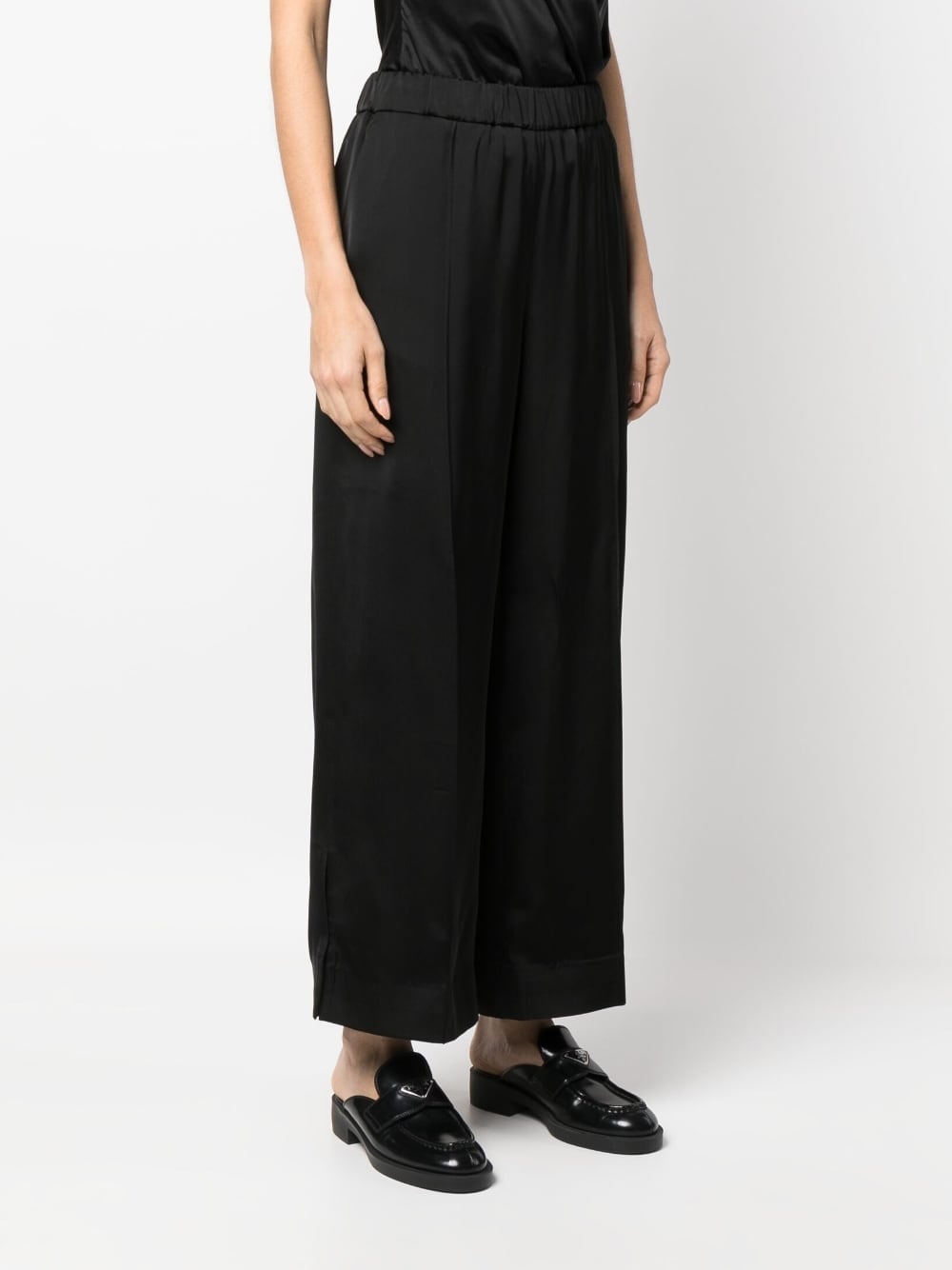 elasticated-waist wide-leg - 3