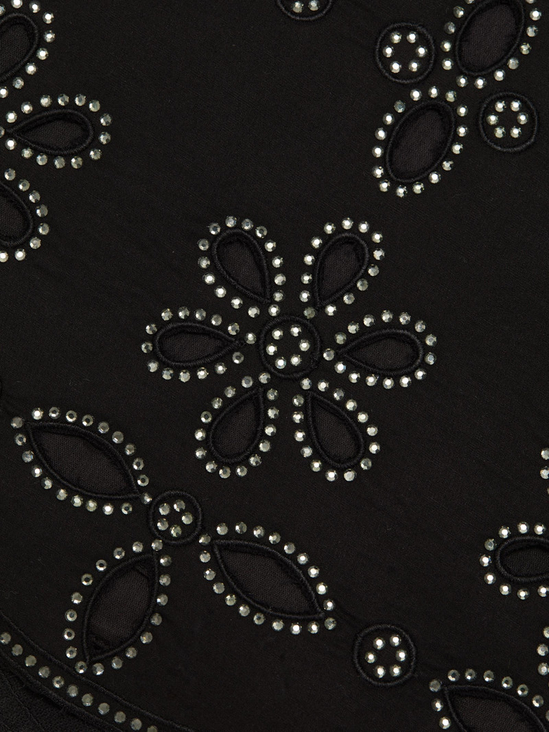Women's Hira Crystal-Embellished Floral Cotton Miniskirt - Black 7