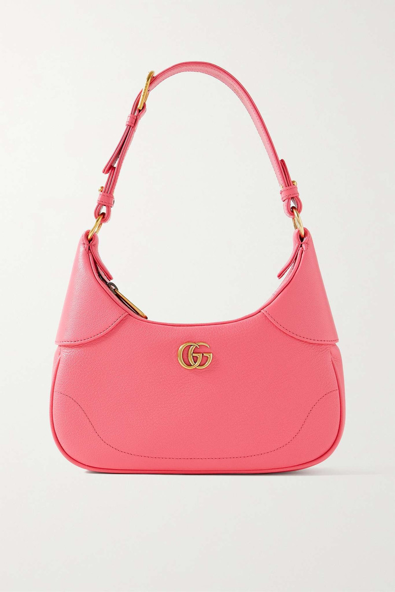 Aphrodite chain-embellished textured-leather shoulder bag - 1