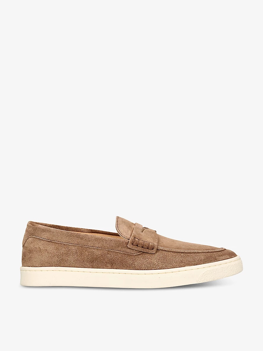 Hybrid penny-detail suede loafers - 1