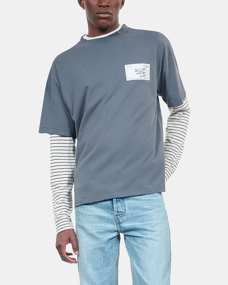 BLUE BUSINESS CARD SERIGRAPHY T-SHIRT 4