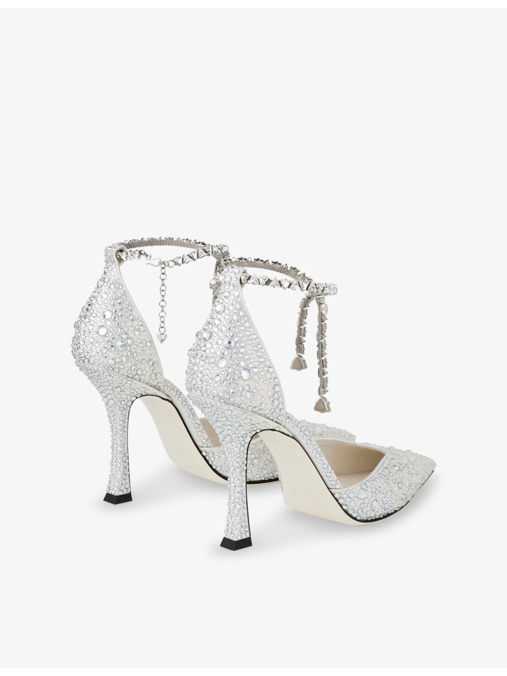 Stevie 100 Crystal-Embellished Satin Heeled Courts - 4