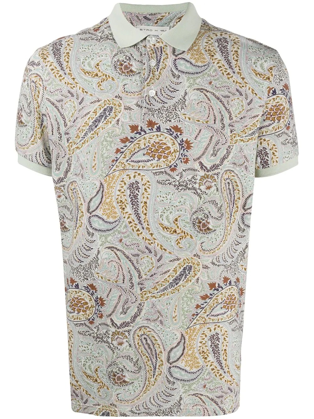 paisley print cotton polo shirt - 1