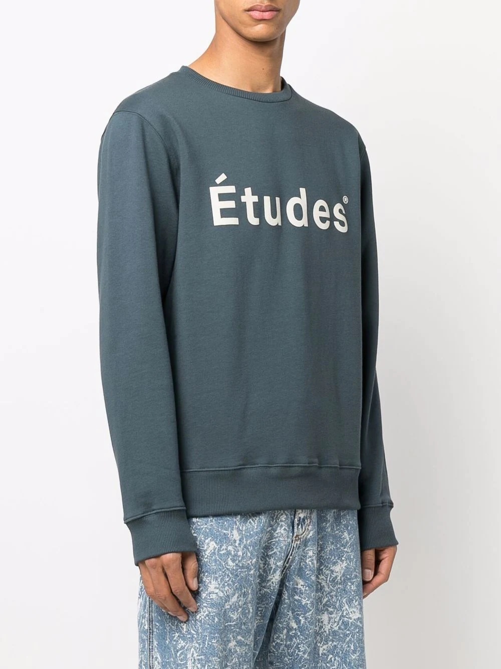 logo-print crew neck sweatshirt - 4