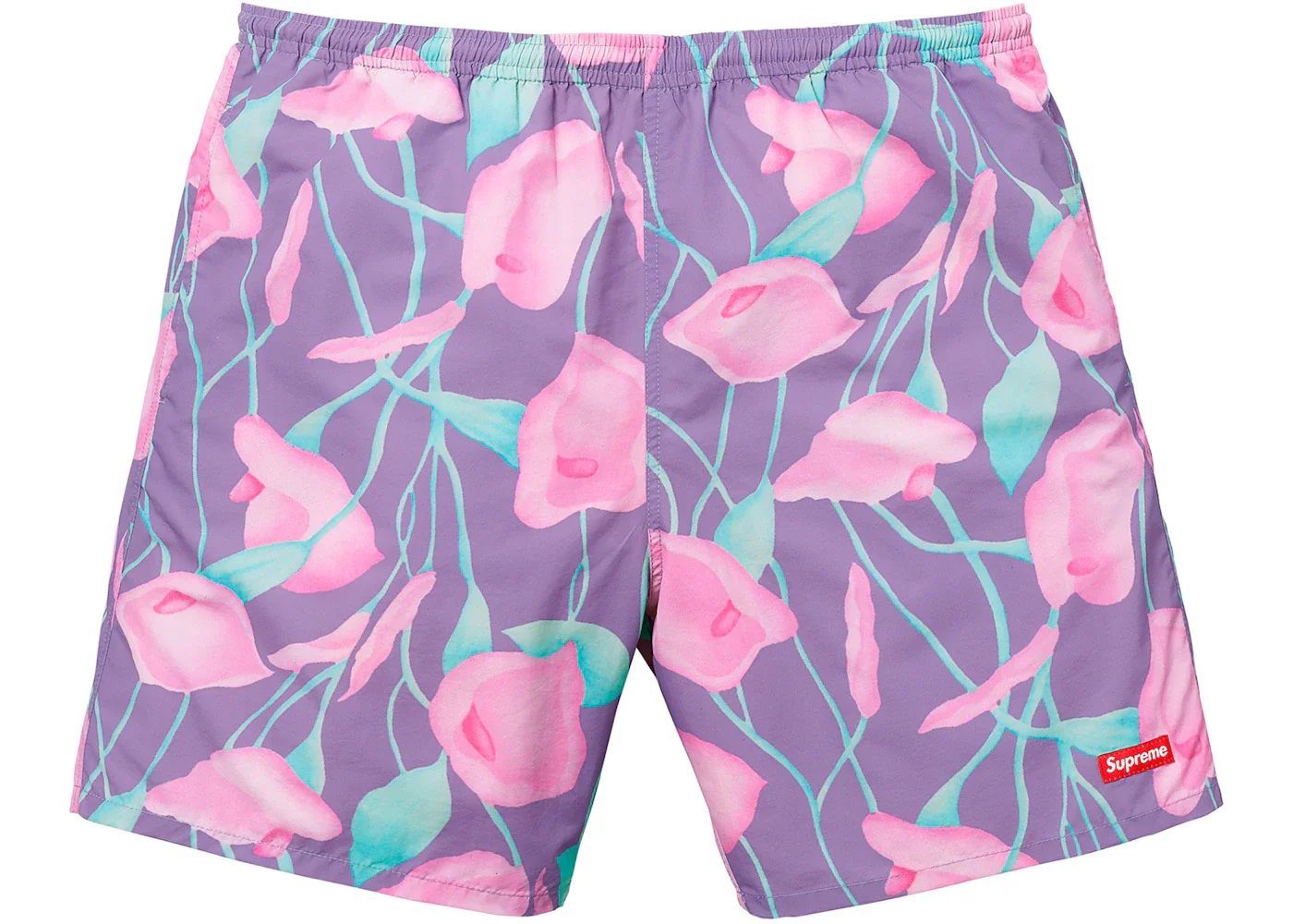 Supreme Nylon Water Short Purple Floral - 1