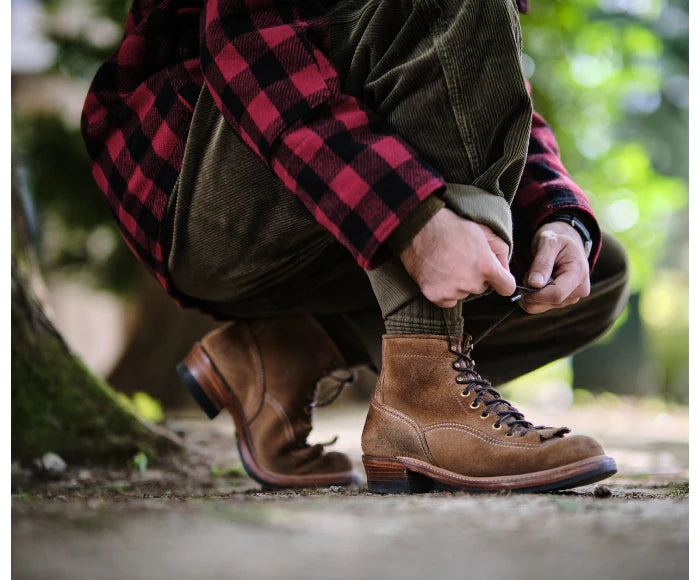 LK-004 Donkey Puncher Boots Horween CXL Natural Roughout - 7