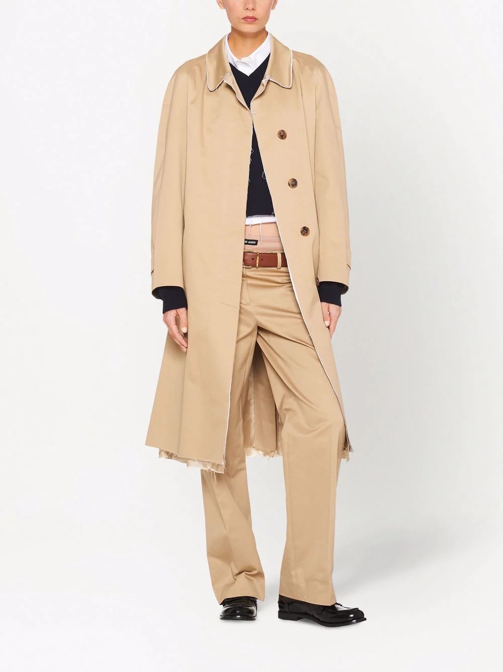 single-breasted chino coat - 2