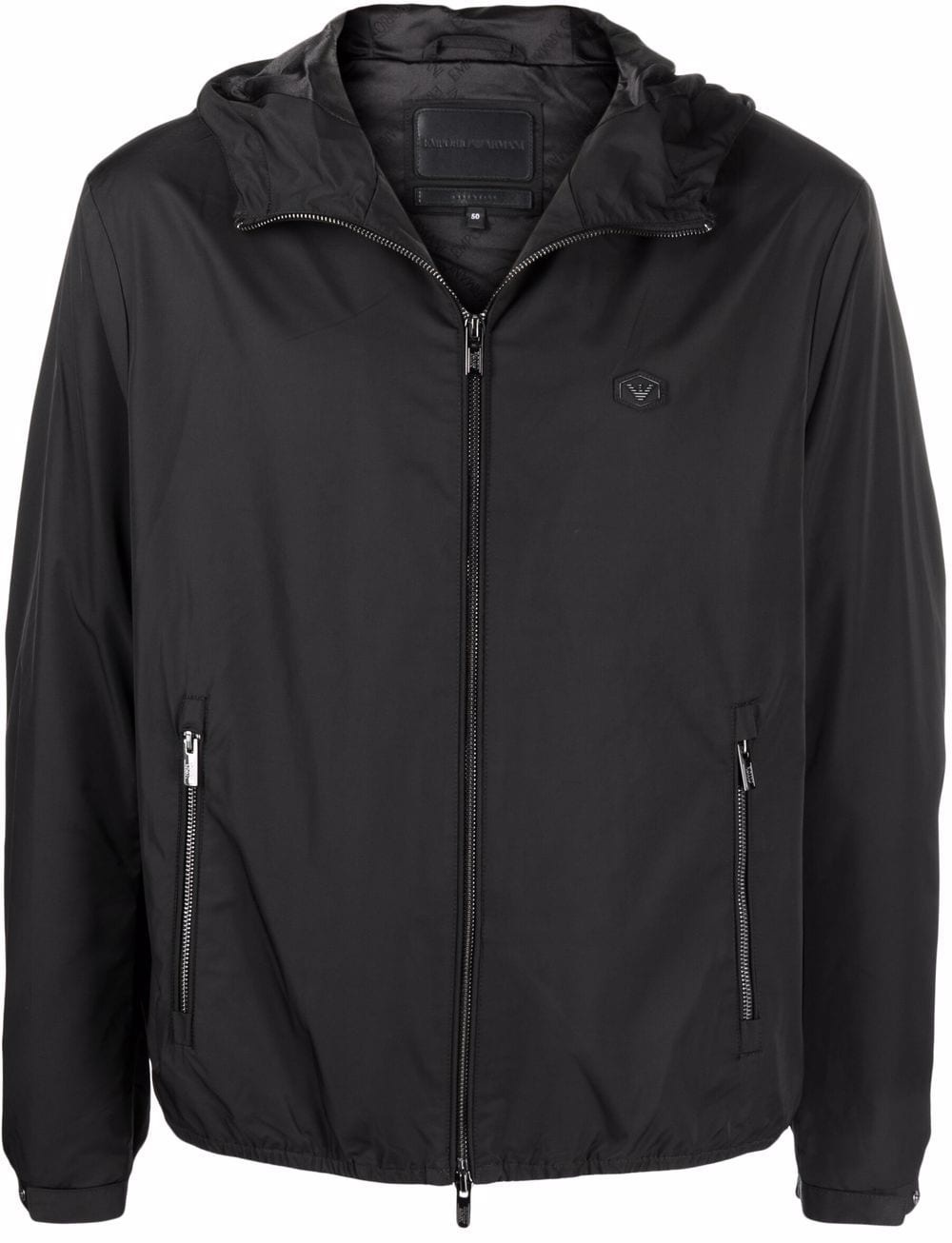 logo-patch zip-up lightweight jacket - 1
