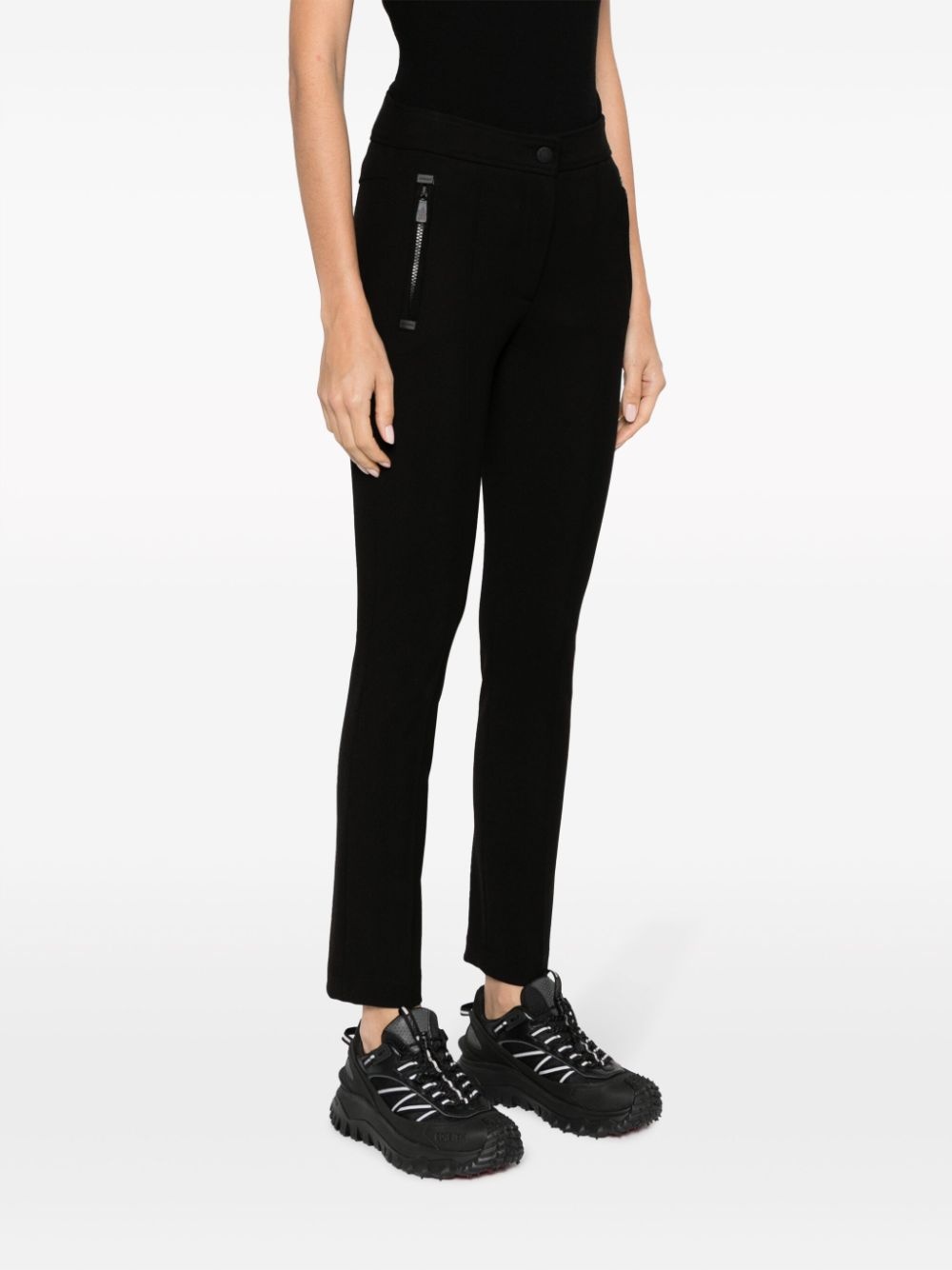 logo-patch mid-rise trousers - 3