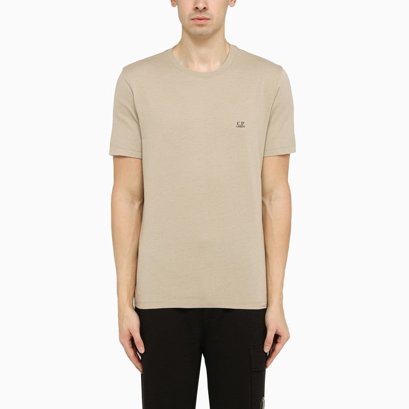 C.P. Company Beige T-Shirt With Logo Print On The Chest Men - 1