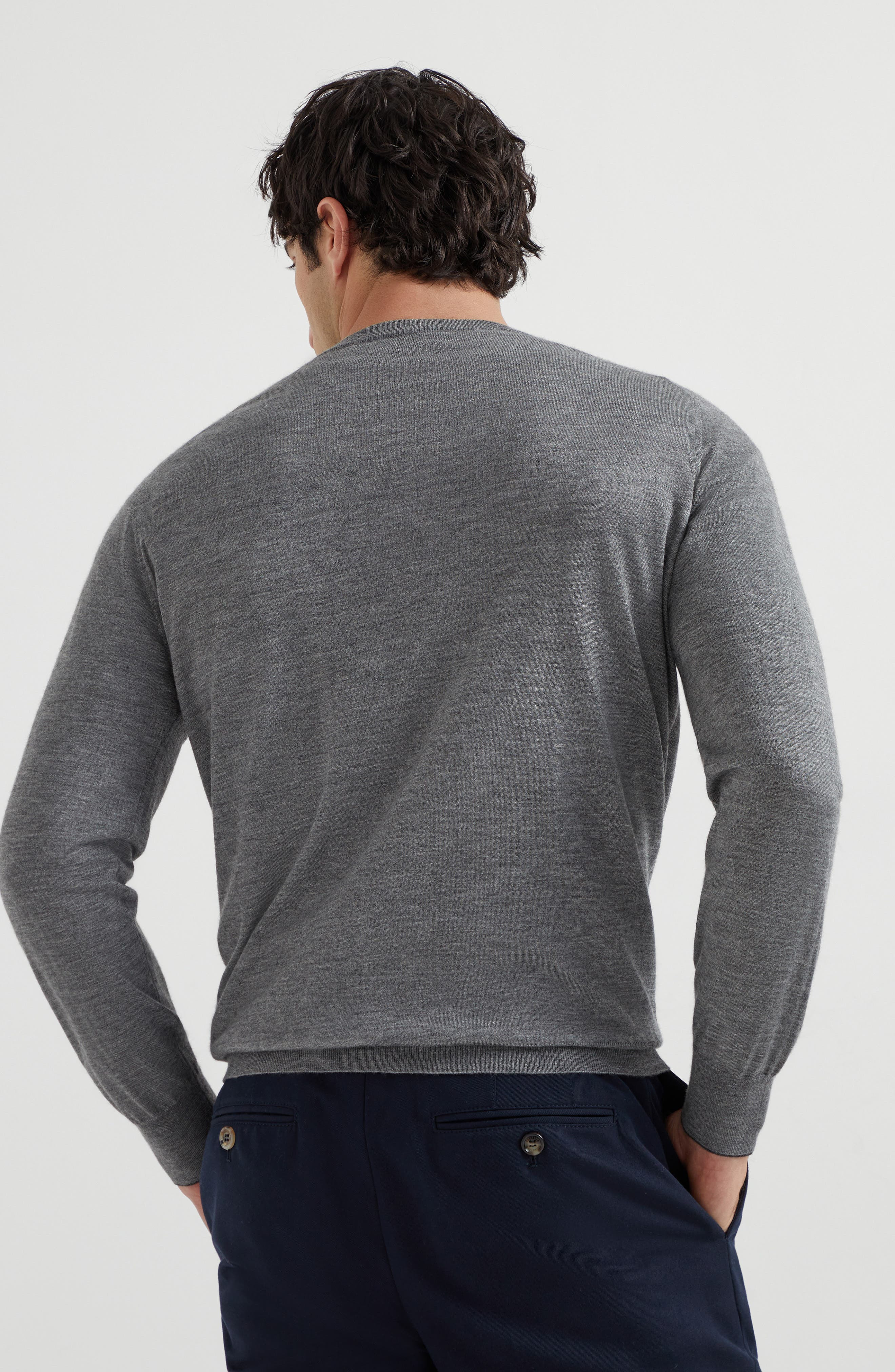 Brunello Cucinelli Lightweight sweater in Dark Grey at Nordstrom - 3