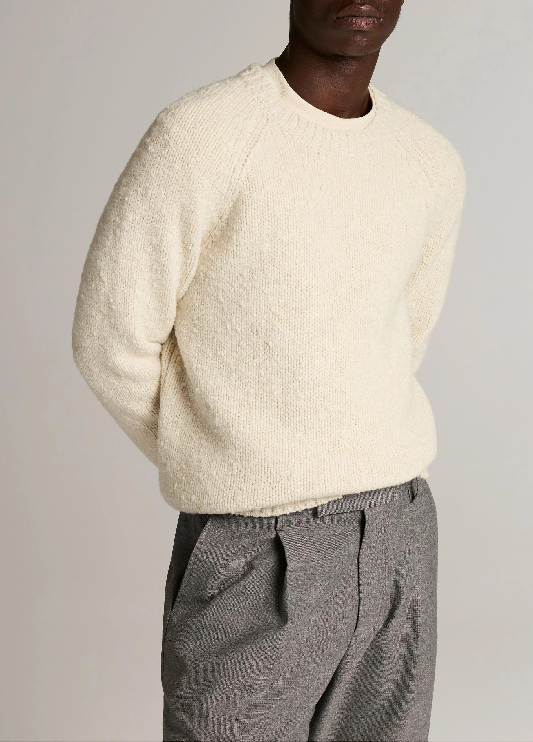 Italian Merino Wool-Blend Bouclé Raglan-Sleeve Sweater - 1