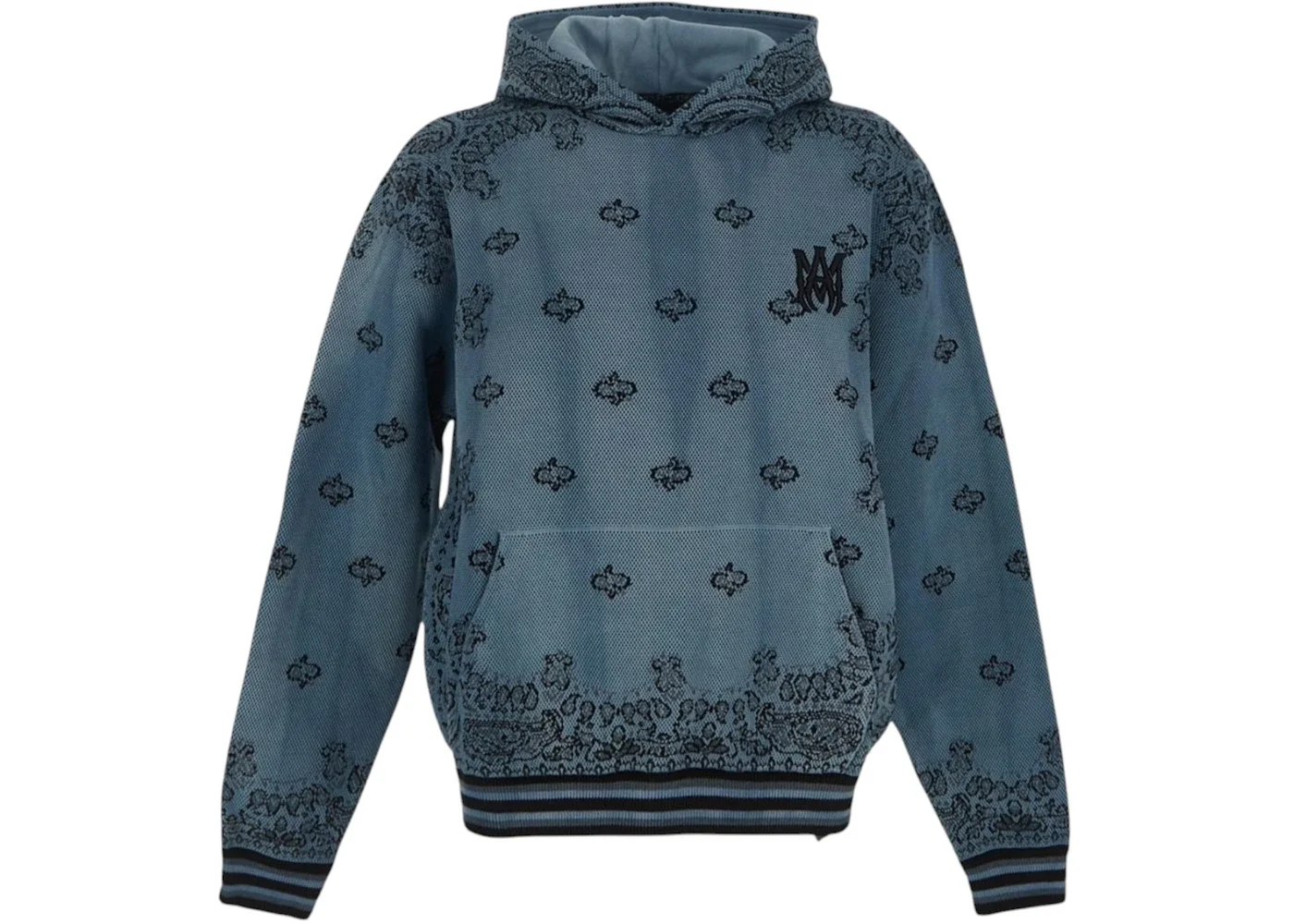 AMIRI Bandana Basketball Style Hoodie Blue - 1