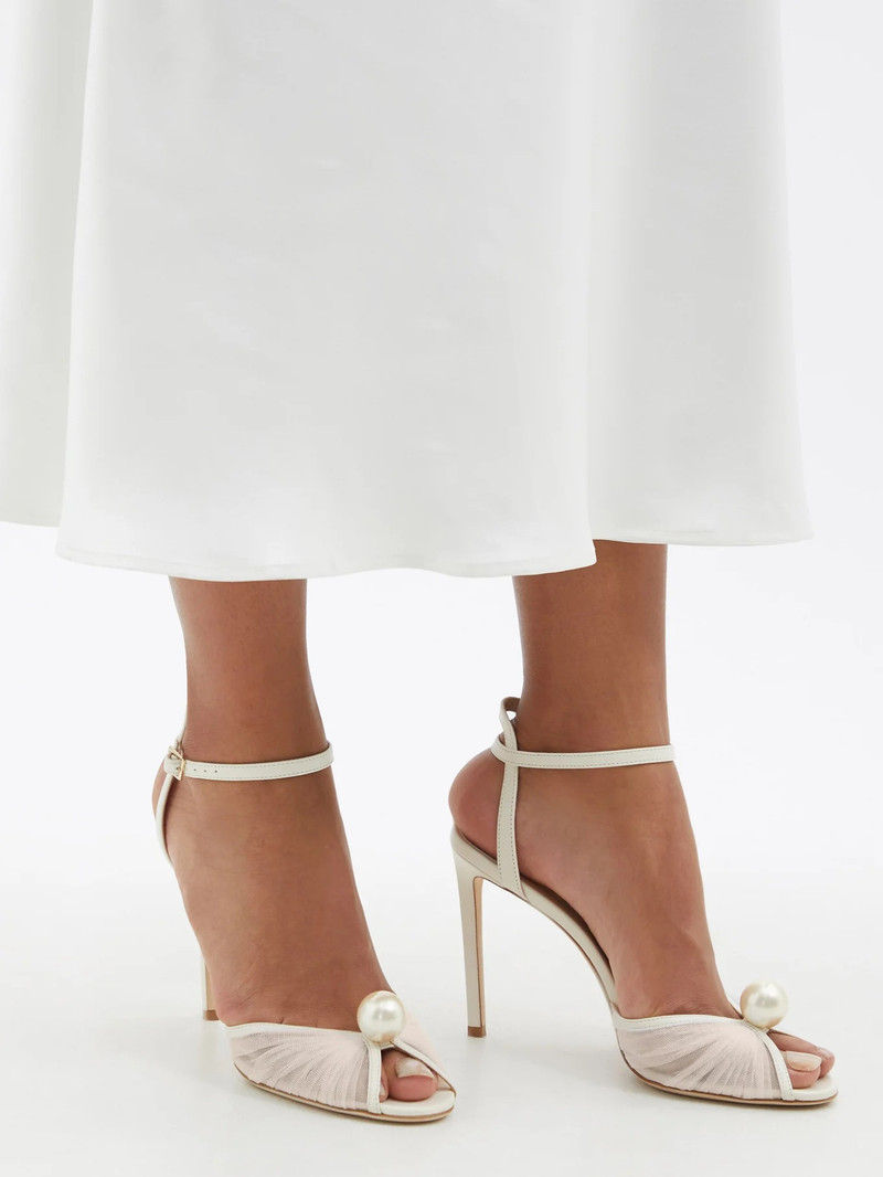 Sacora 100 faux-pearl tulle sandals 3