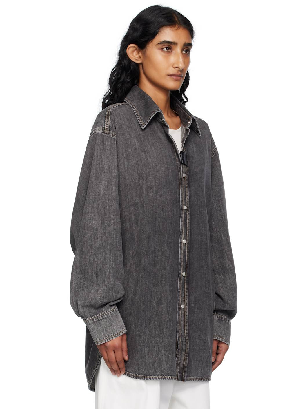 Black Lightweight Denim Shirt - 2