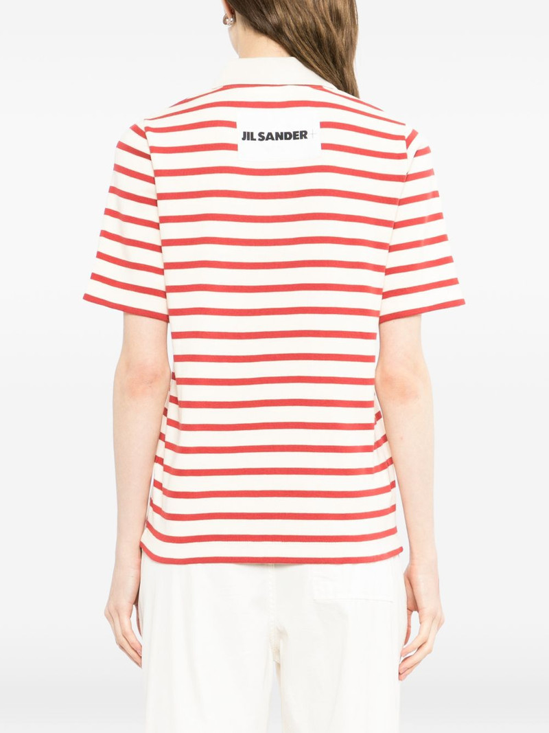 striped zip-up polo shirt 4