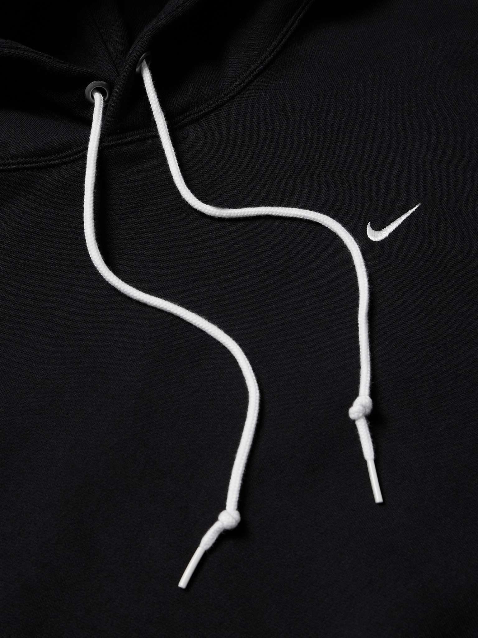Solo Swoosh Logo-Embroidered Cotton-Blend Jersey Hoodie - 5
