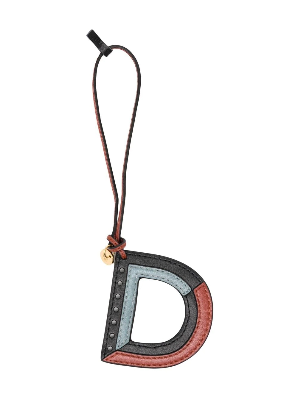 letter-motif leather keychain - 1