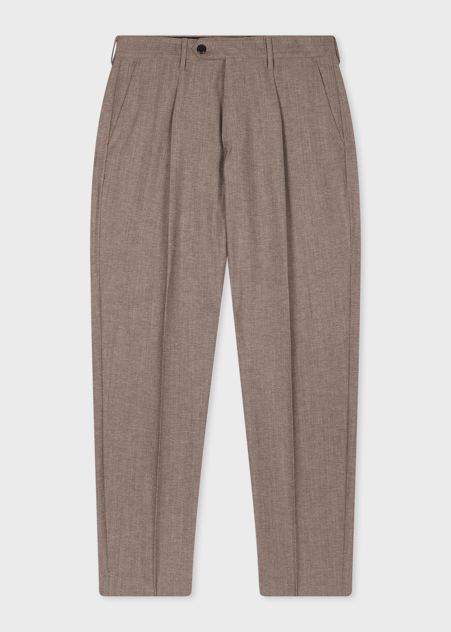 Light Brown Wool-Cotton Blend Overshirt and Pleated Trousers Co-ord - 5