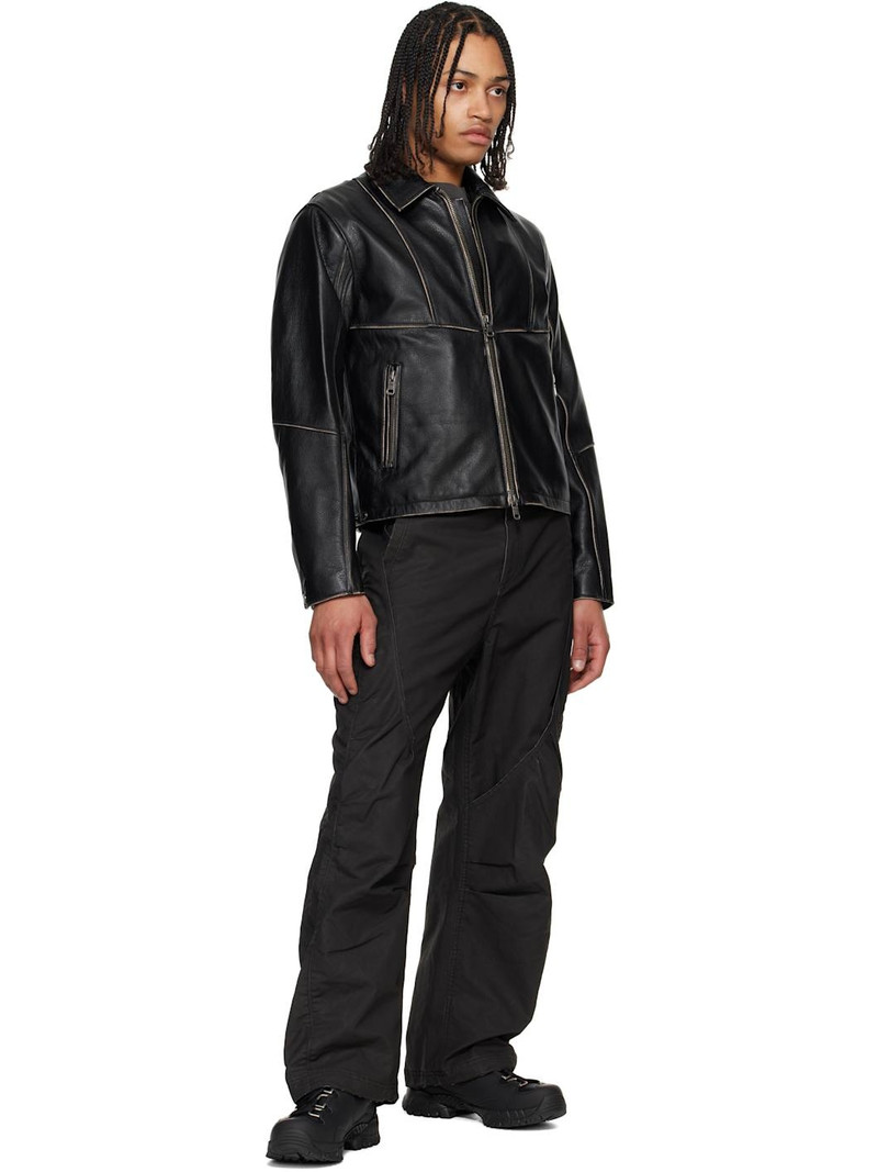 Andersson Bell SSENSE Exclusive Black Dreszen Zip-Up Leather Jacket outlook
