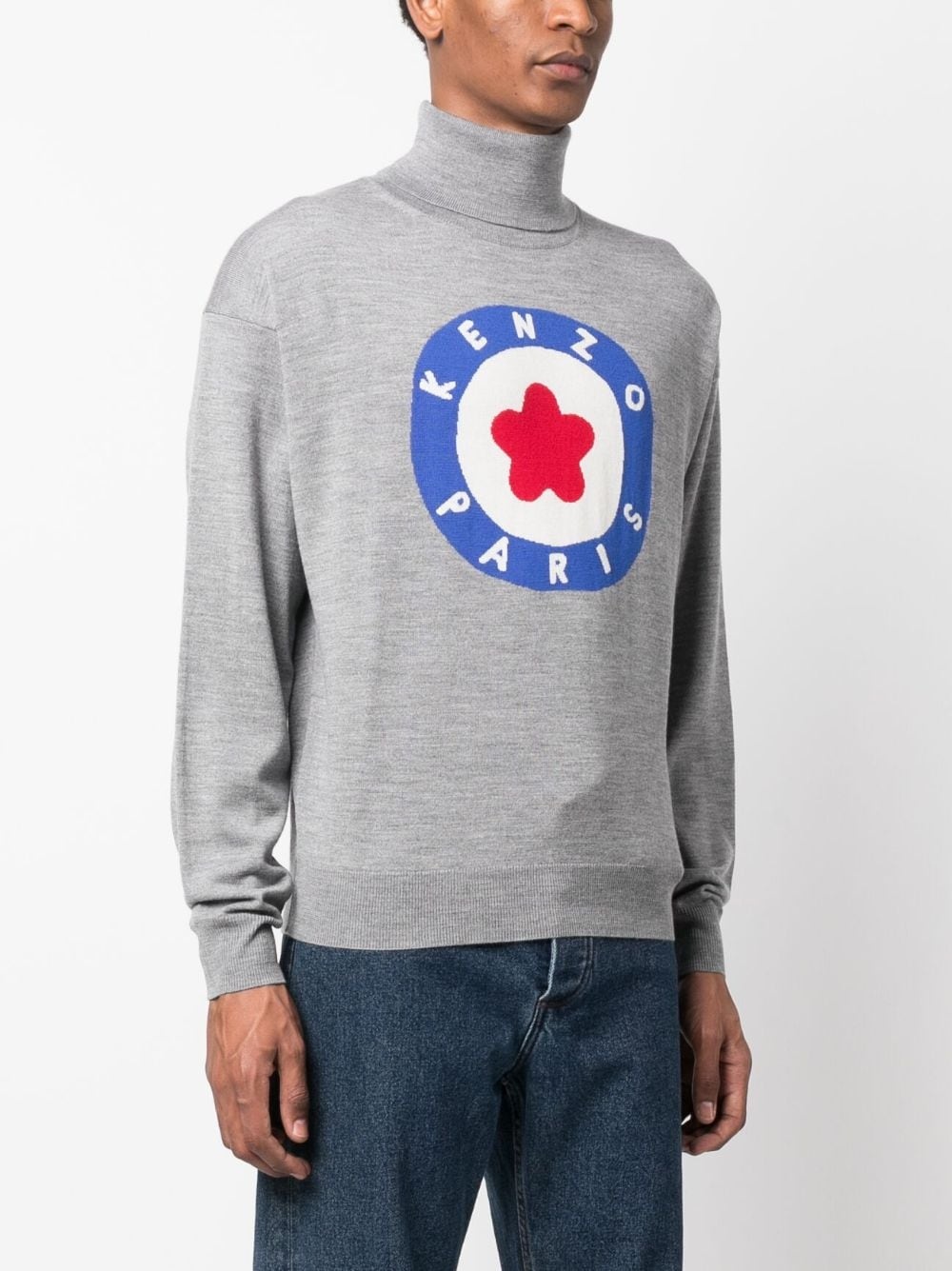roll-neck fine-knit jumper - 3