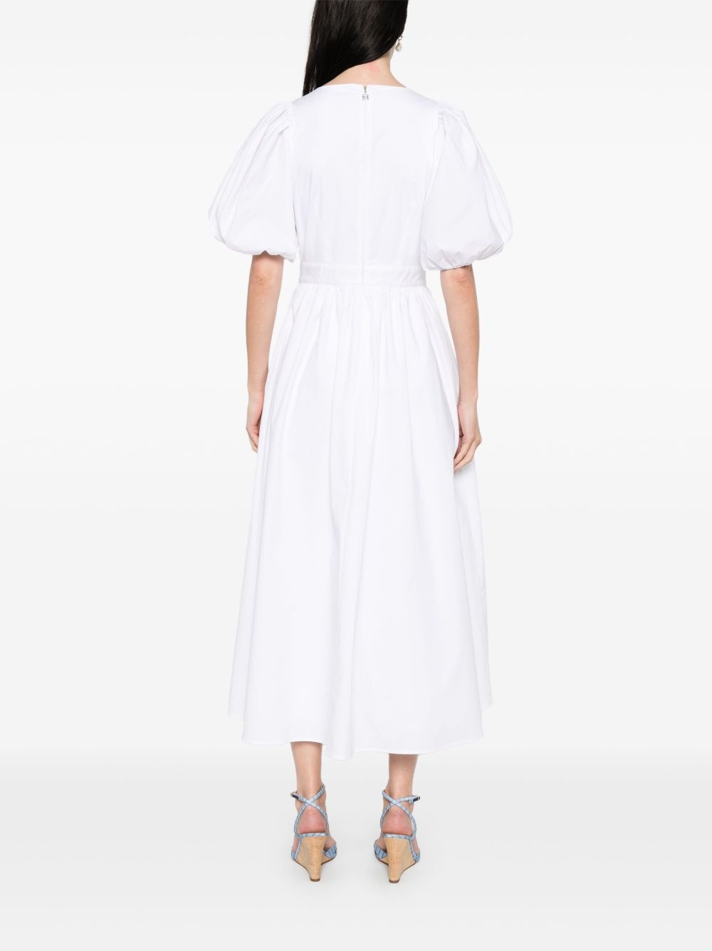 puff-sleeve midi dress - 4