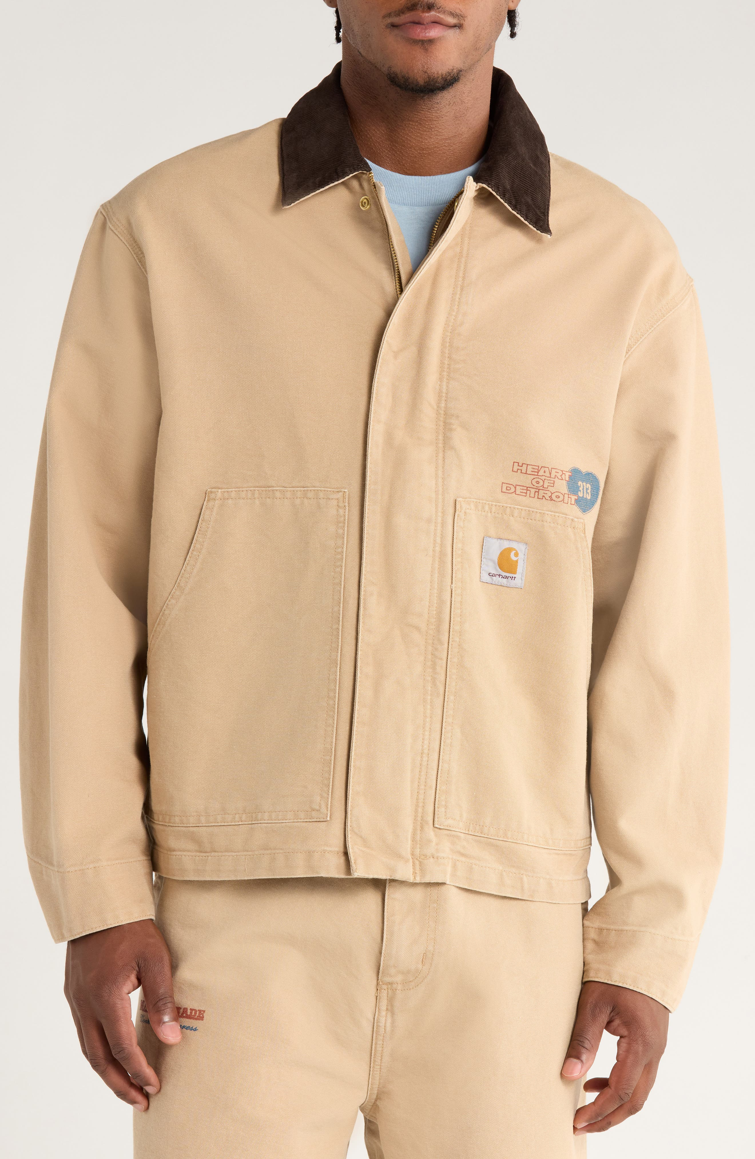 Carhartt Work In Progress OG Arcan Graphic Organic Cotton Canvas Jacket in Dusty Heather Brown /Toba - 4
