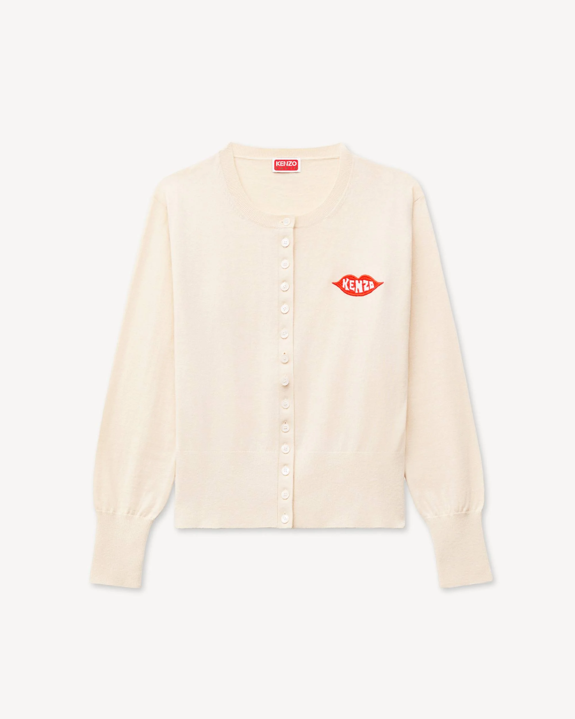 'KENZO Loves' embroidered cardigan in wool cotton - 1