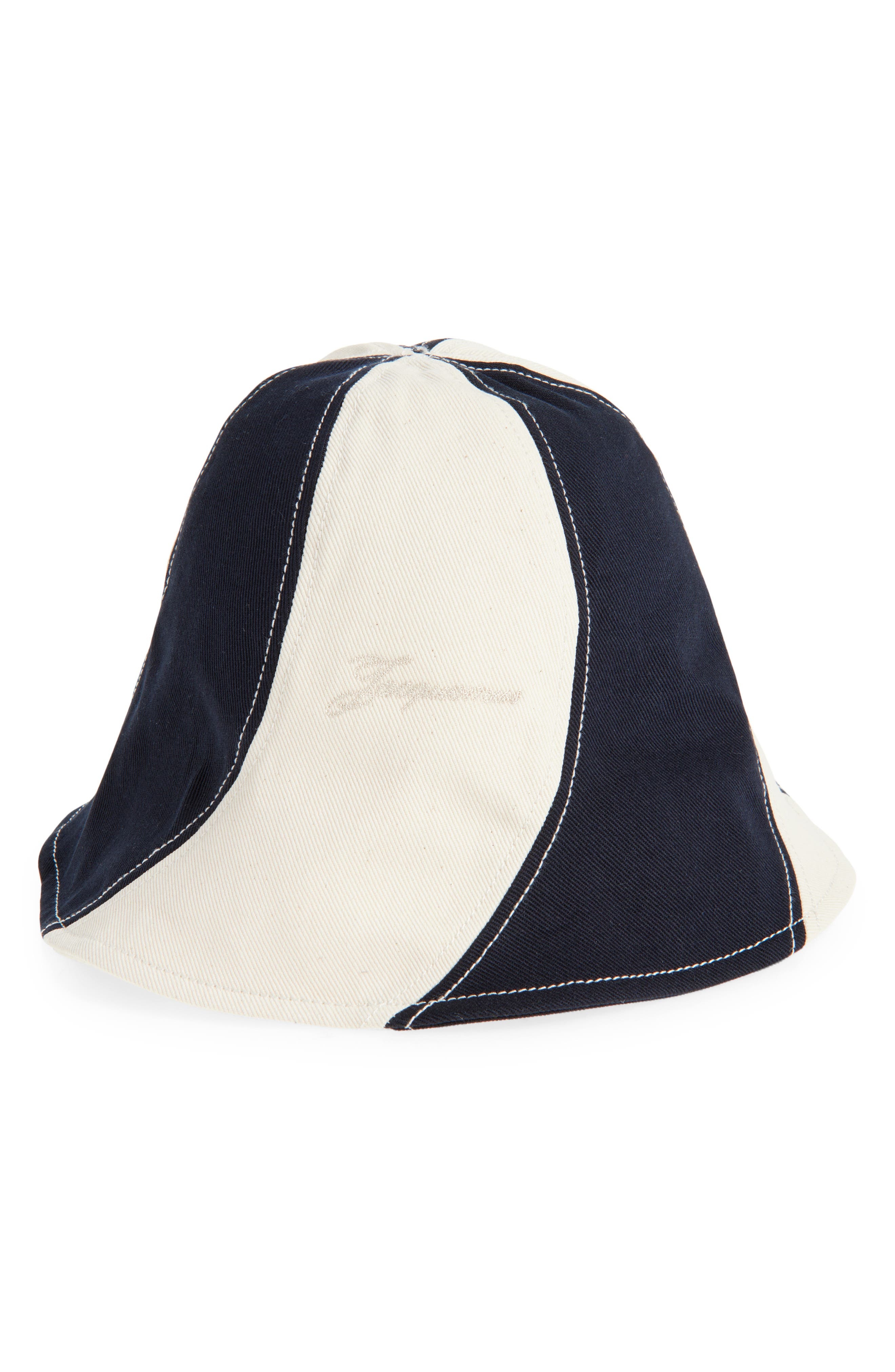 Jacquemus Le Bob Gelato Stripe Bucket Hat in Navy/Off-White at Nordstrom - 1