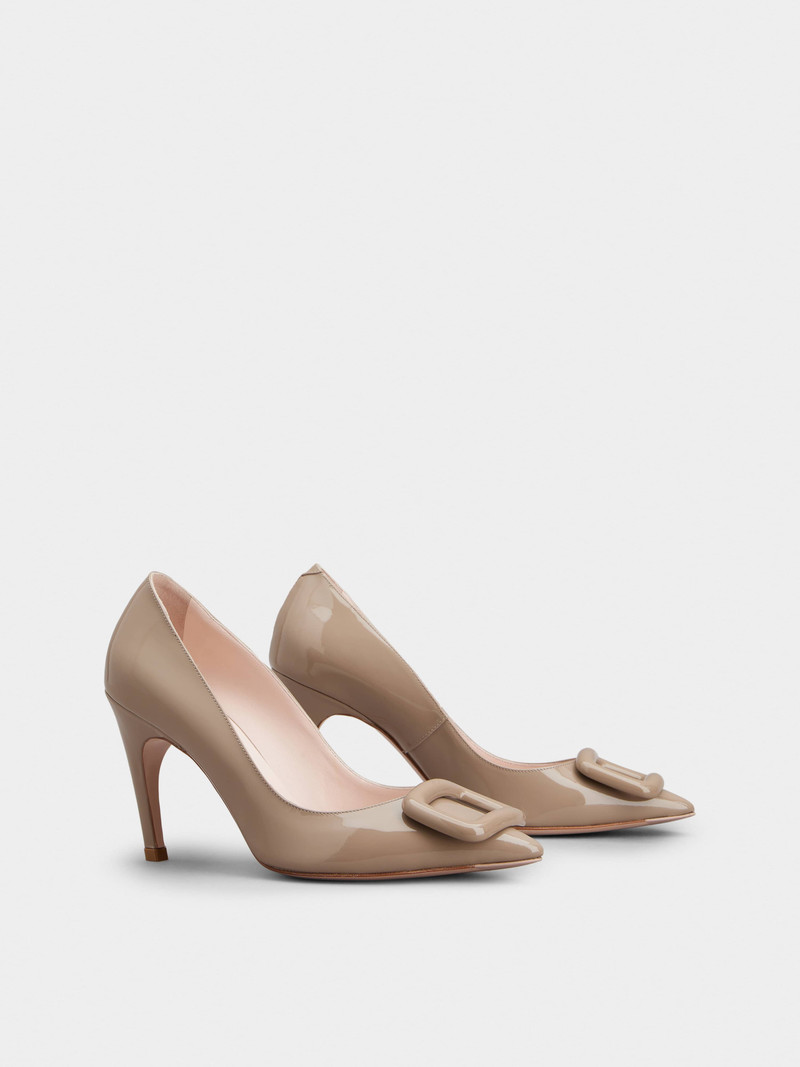 Roger Vivier Viv' Choc Lacquered Buckle Pumps in Patent Leather outlook