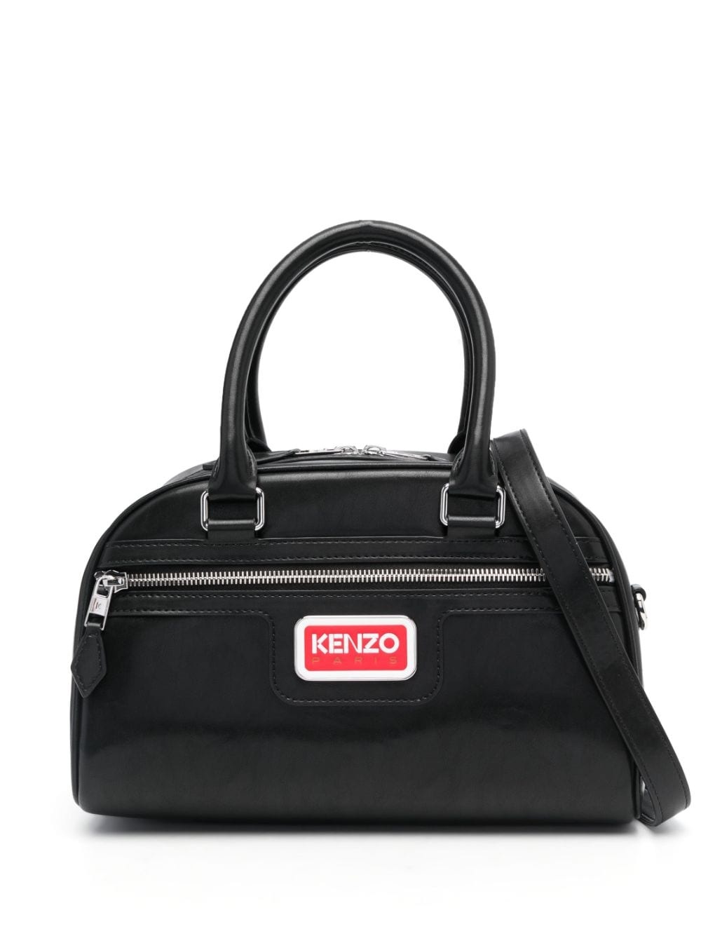 logo-plaque zip-up tote bag - 1