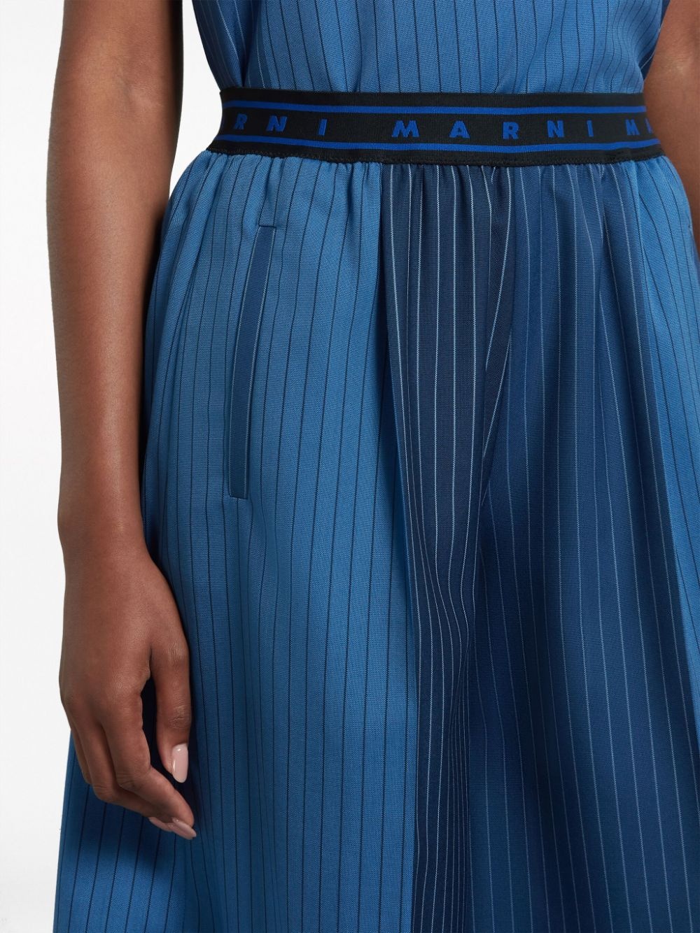 colour-block pinstriped culottes - 5