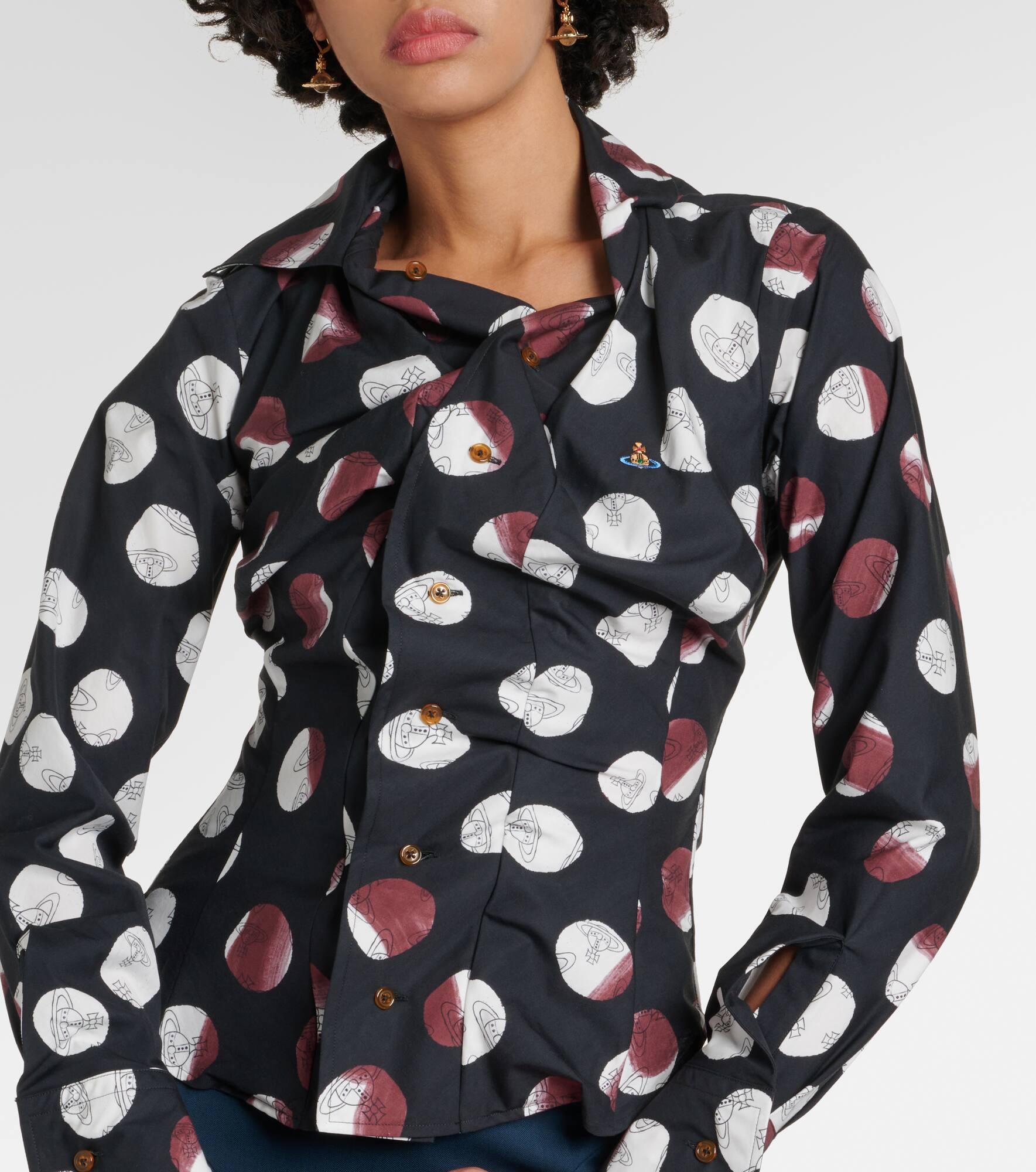 Gathered cotton poplin shirt - 4
