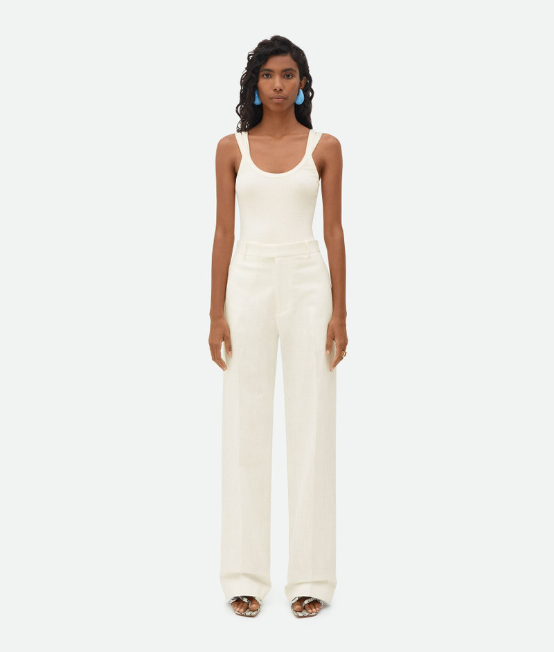 Straight Leg Textured Cotton Pants - 1
