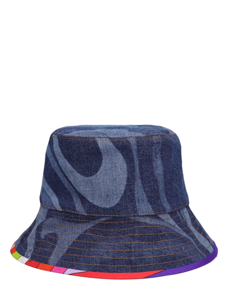 Lasered denim bucket hat - 1