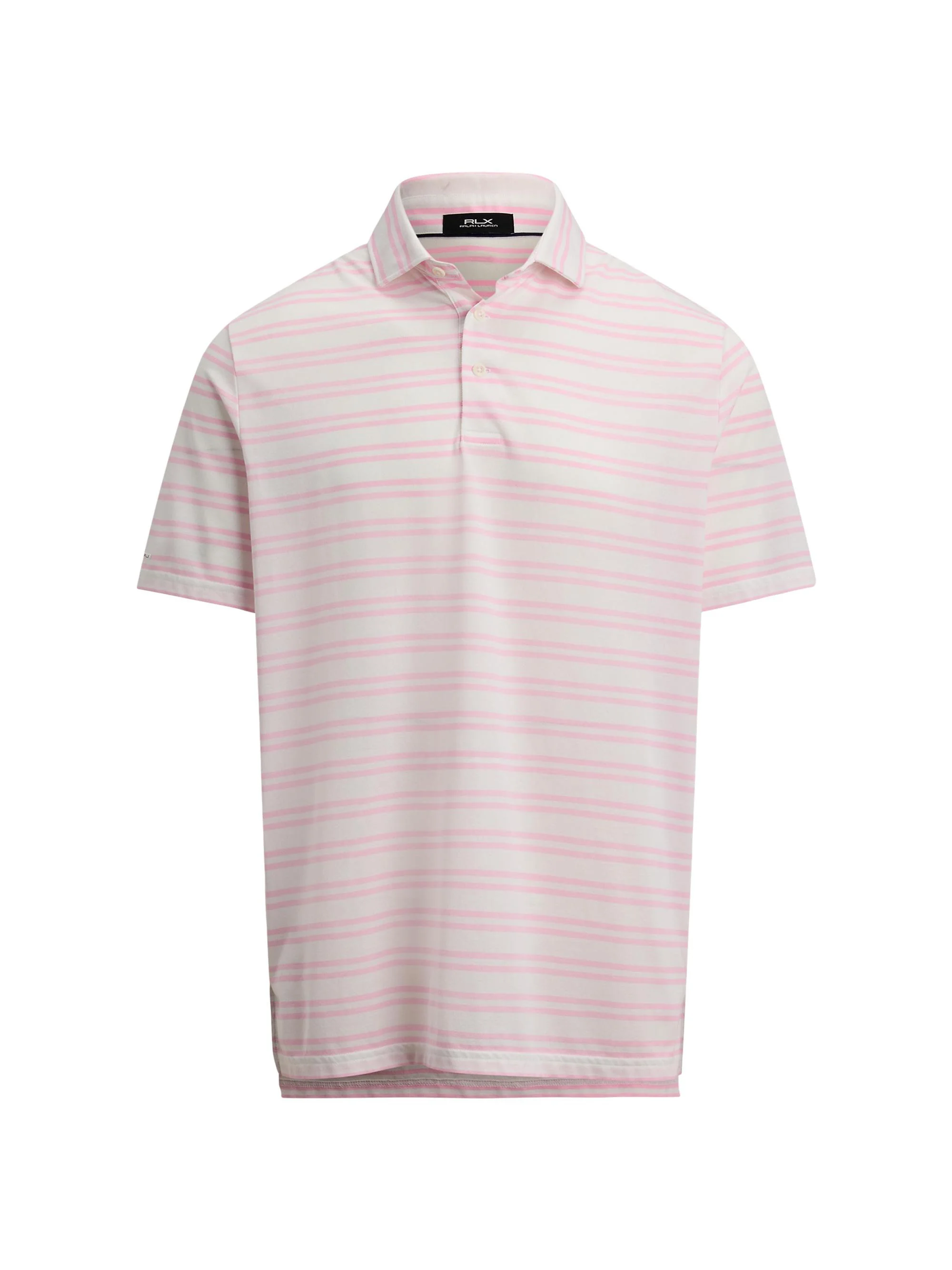 Men's Tour Pique Striped Polo Shirt - Carmel Pink Ceramic White - 1