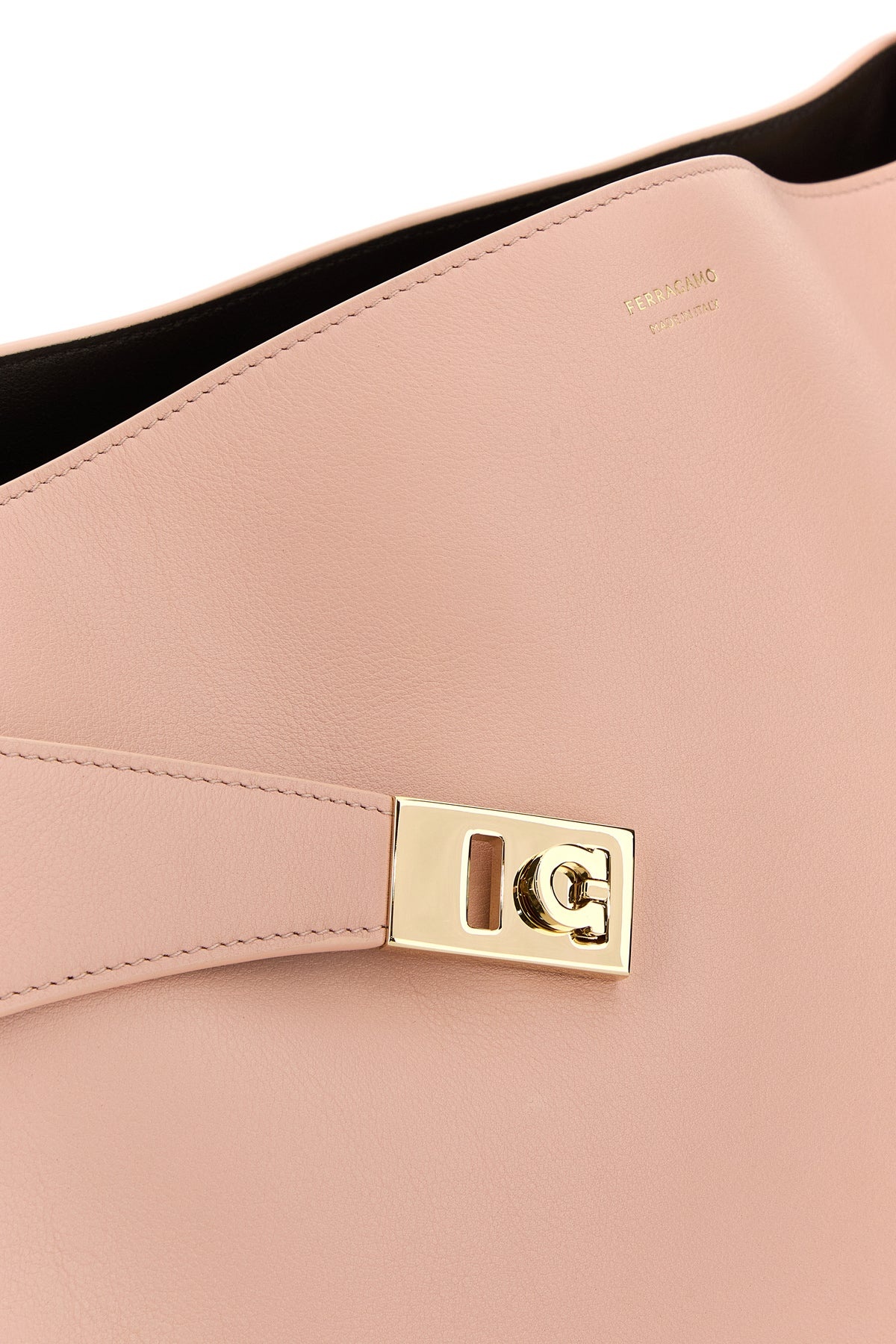 Pink leather large Hug Soft shoulder bag - 4