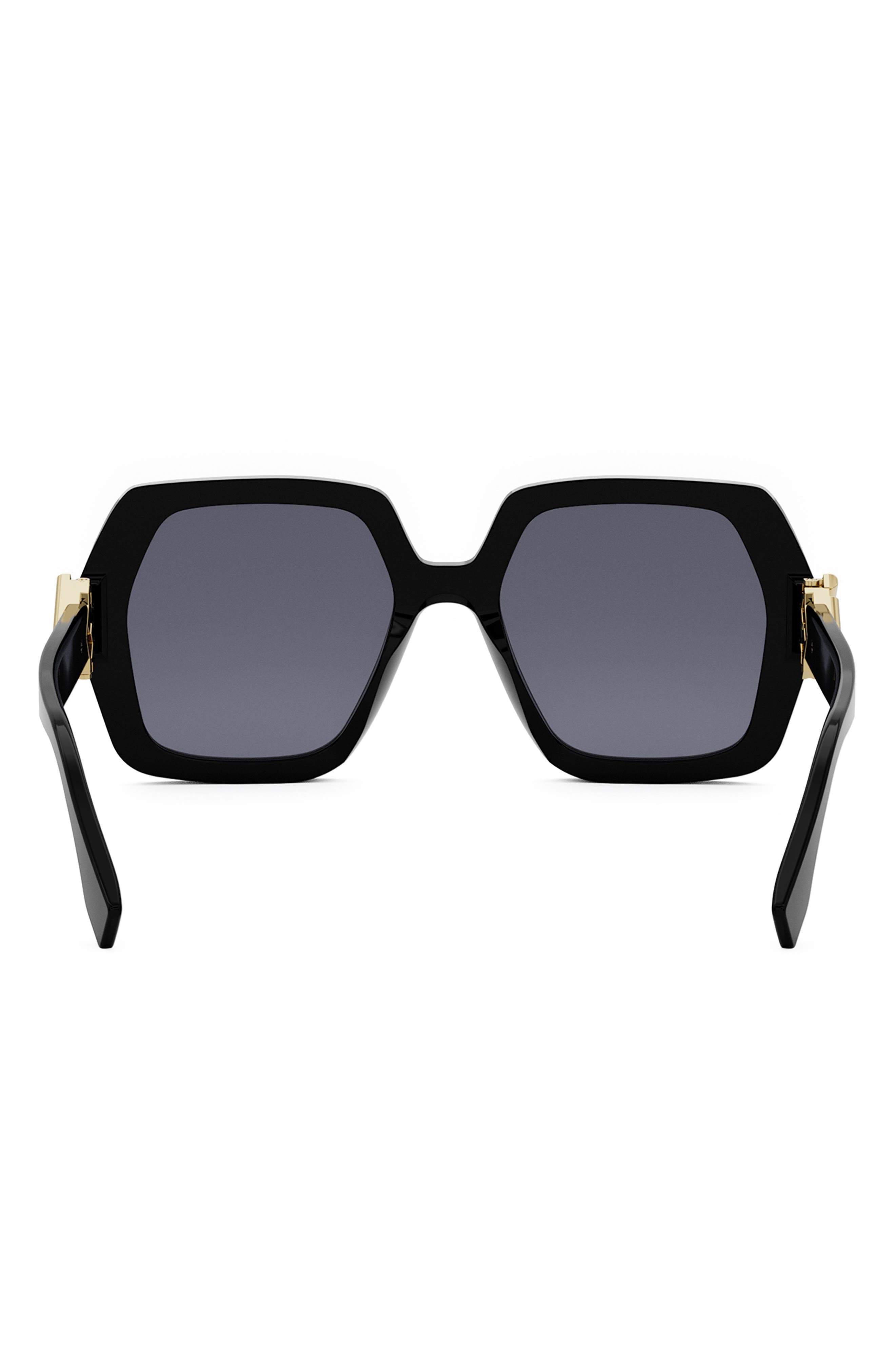 'Fendi Diamonds 51mm Square Sunglasses in Shiny Black /Blue at Nordstrom - 6