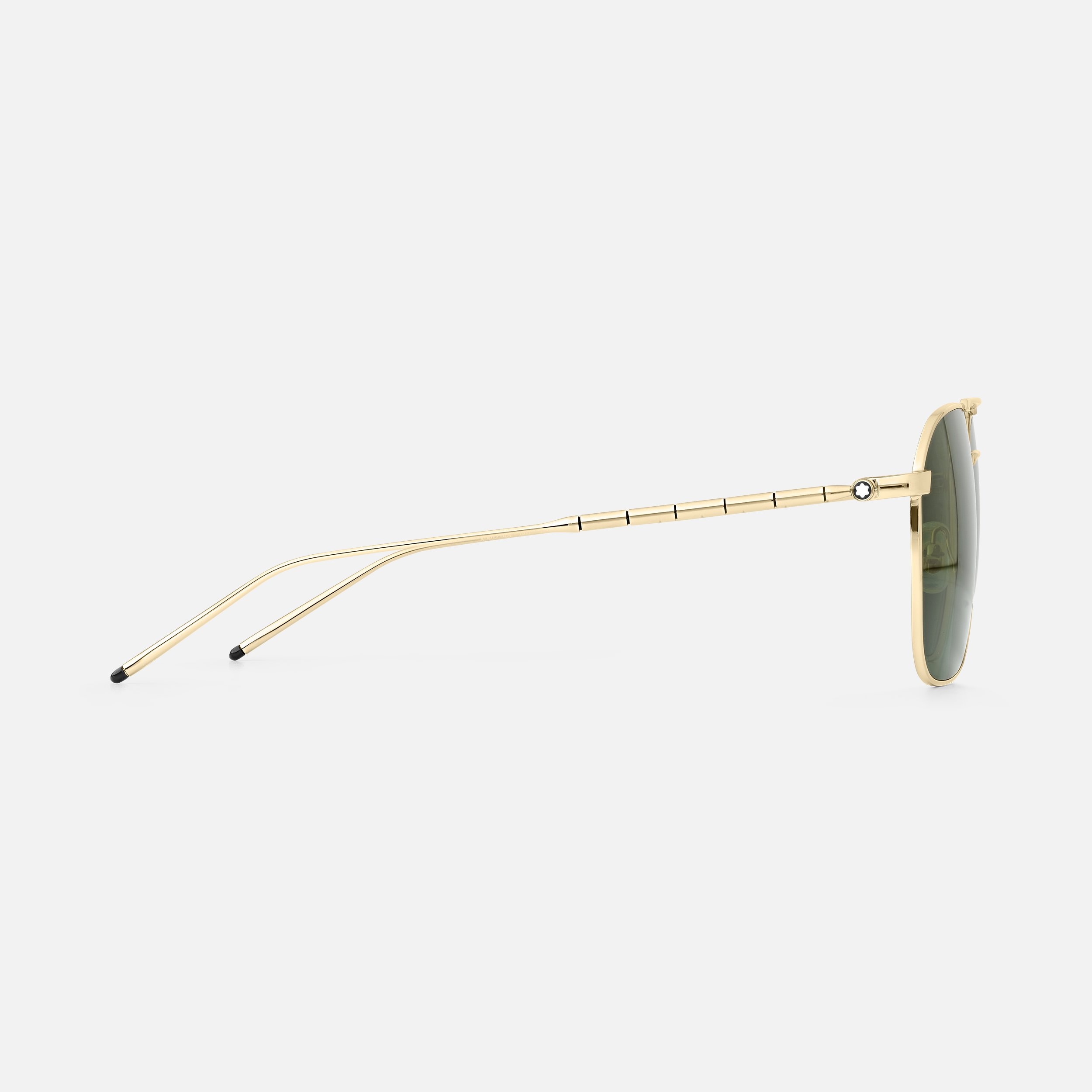 Rectangular Sunglasses with Gold-Colored Metal Frame - 2