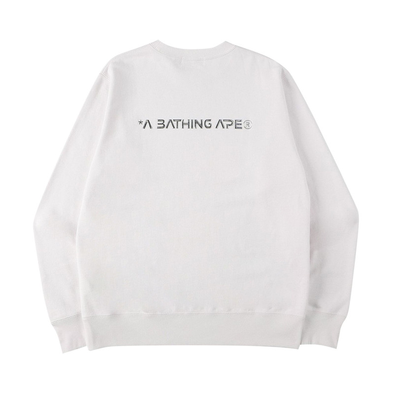 A BATHING APE® BAPE Ape Head Moon Crewneck 'White' outlook