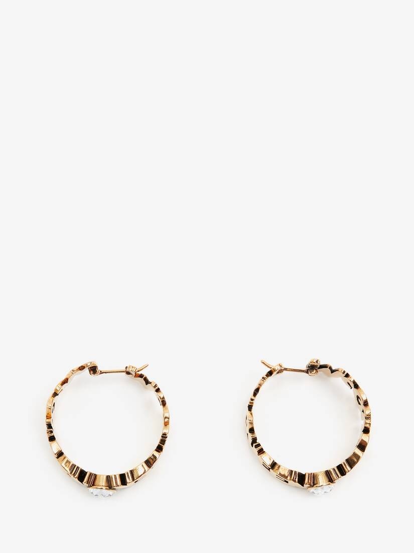 Mcqueen Graffiti Hoop Earrings in Gold - 2