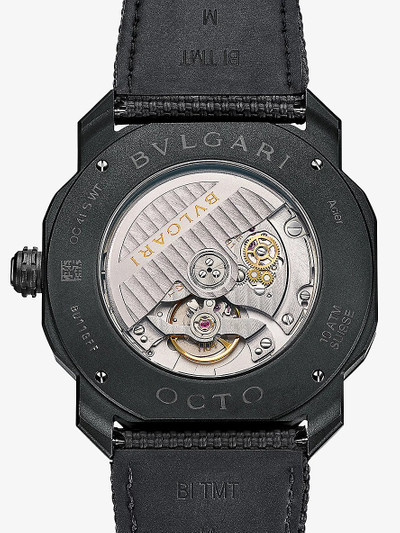 BVLGARI OC41BSDLCRWT Octo Roma WorldTimer stainless-steel DLC and rubber automatic watch outlook