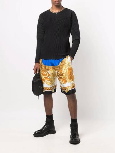 VERSACE baroque-pattern knee-length shorts outlook