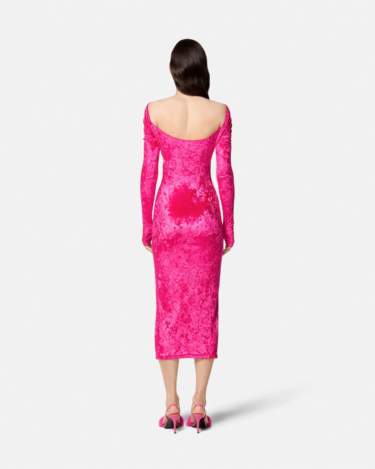 Cutout Velvet Long Dress - 4